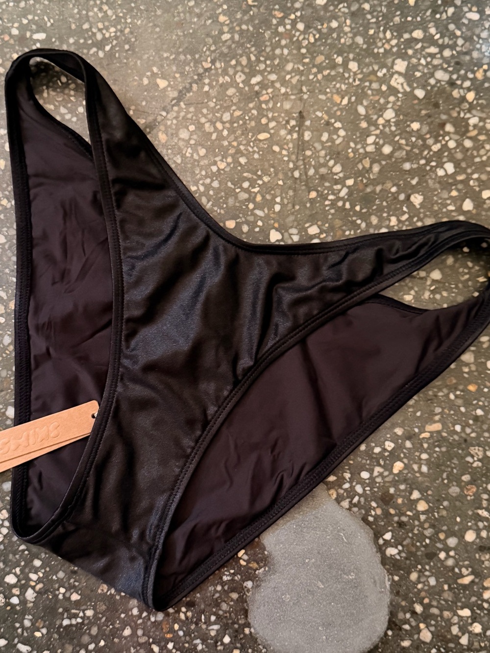 SKIMS Black High-Cut Bikini Bottoms